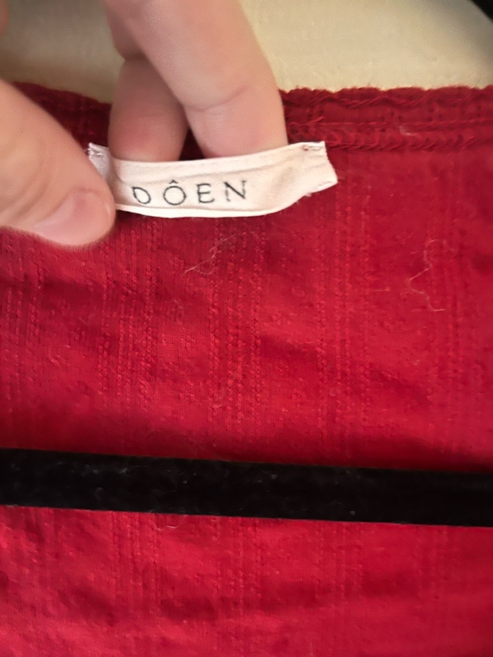 Doen Red pointelle top Medium - Picture 3 of 4